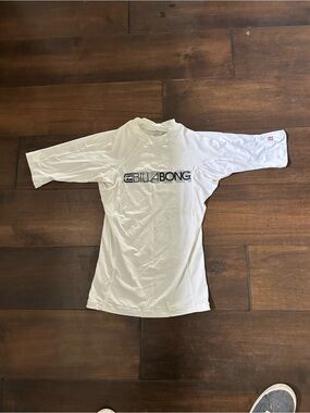 Billabong White Surf Logo Rashguard Tee